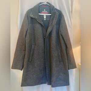 Victorinox Gray Wool Blend Thermal Lined Heavy Long Men’s Overcoat Size XL